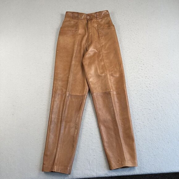 Bally Canada Brown Leather Straight Leg High Rise Lined...